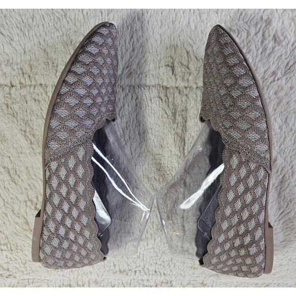 Sketchers Sz8 Air Cooled Cleo Honeycomb Flats‎ Oatmeal Brown Pointedtoes Textile - Picture 4 of 15